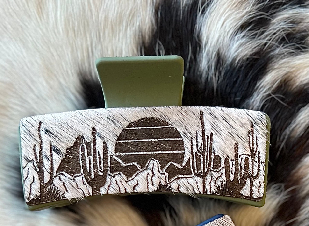 Cowhide Claw Clips - desert dreamer