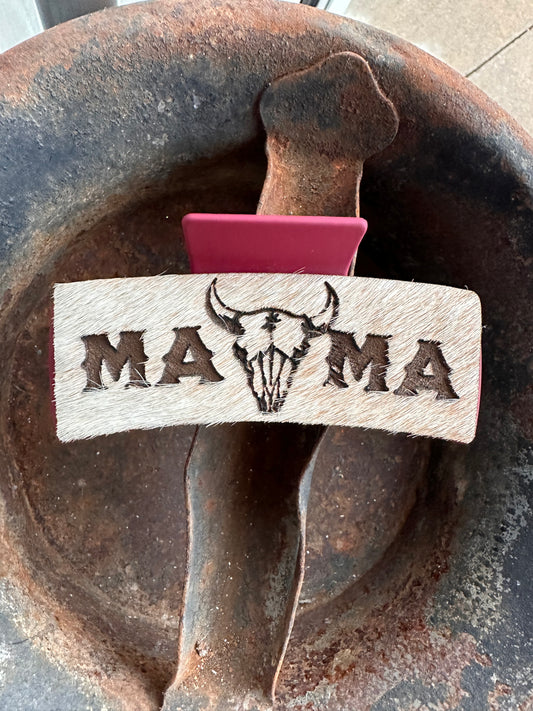 Cowhide Claw Clips - Bullskull Mama