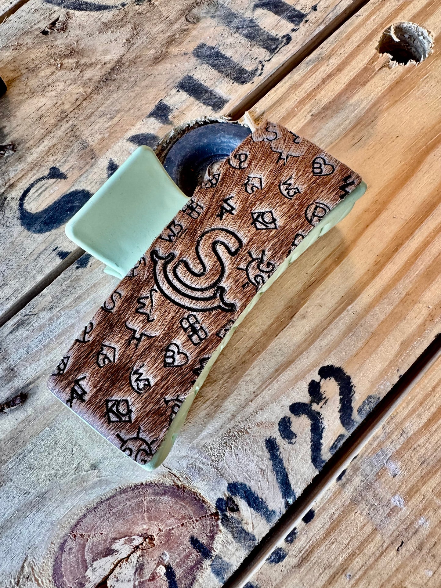 Custom Brand Cowhide Claw Clips