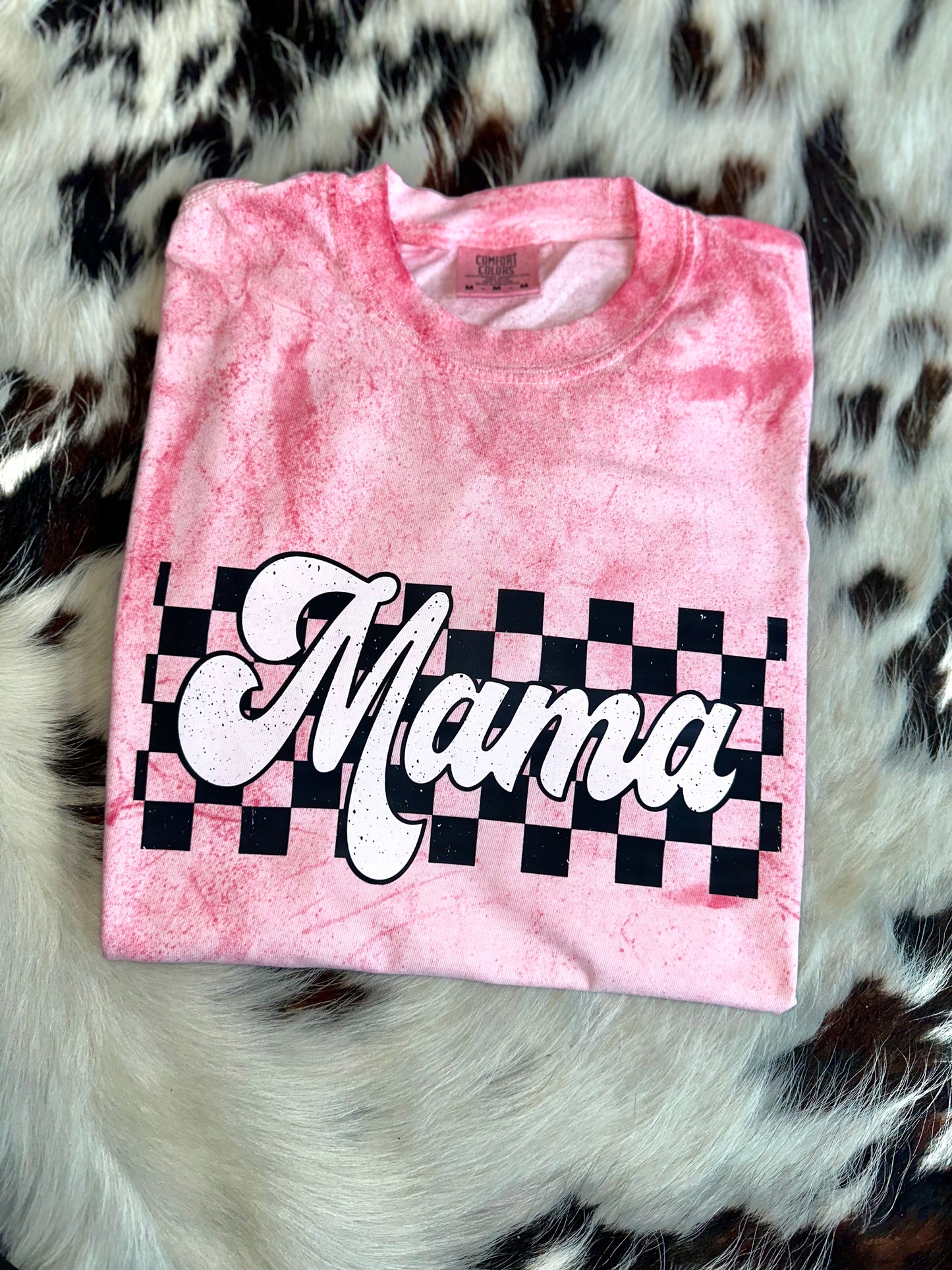 Checkered Mama Tee