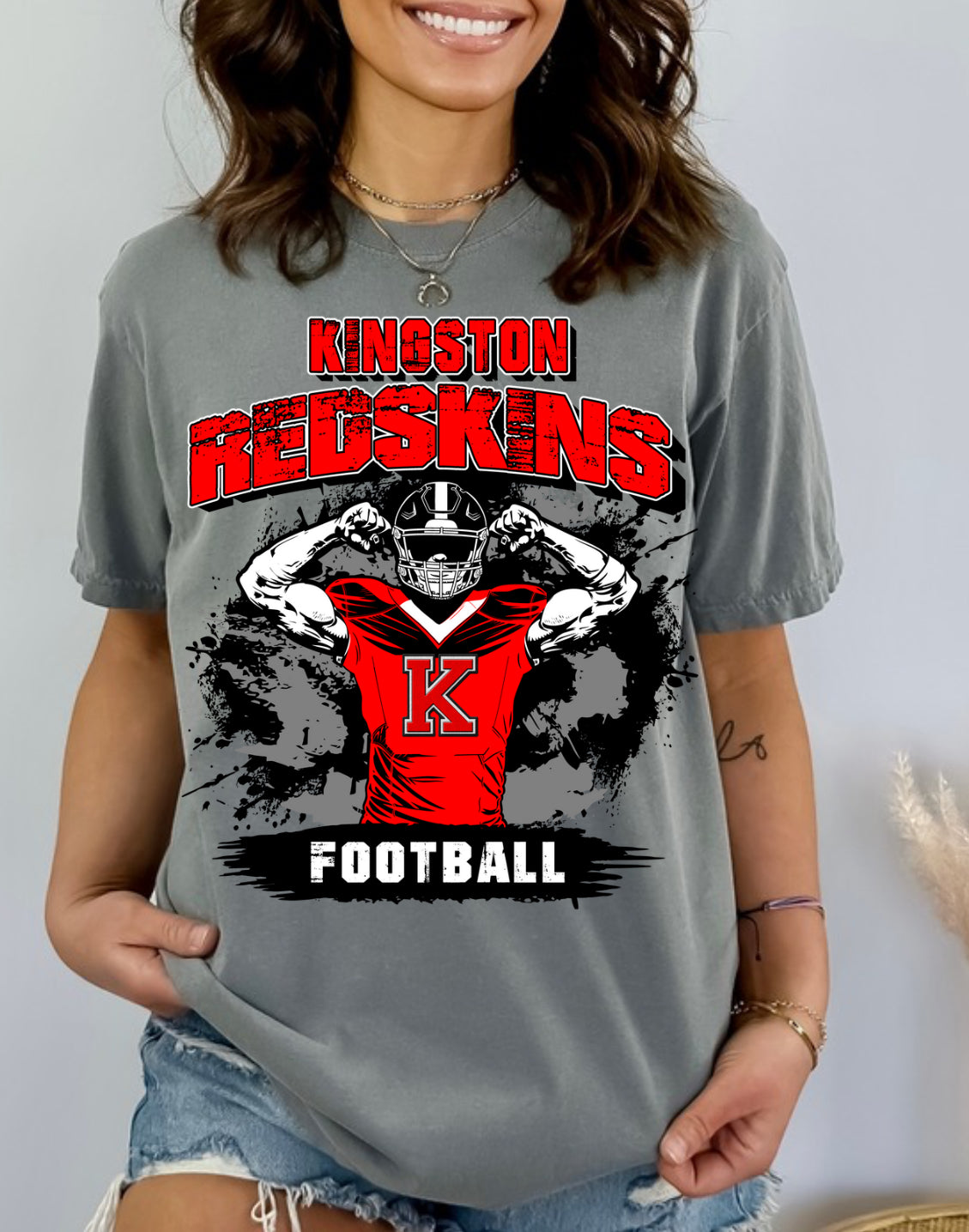 Kingston Redskins Football Tee