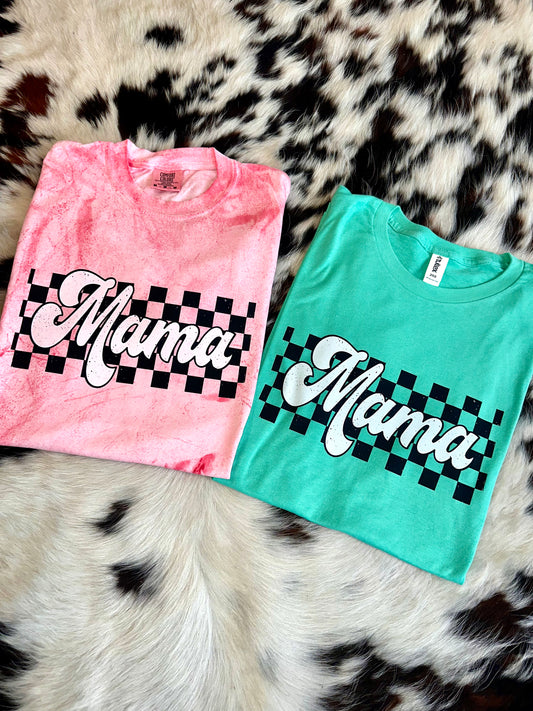 Checkered Mama Tee