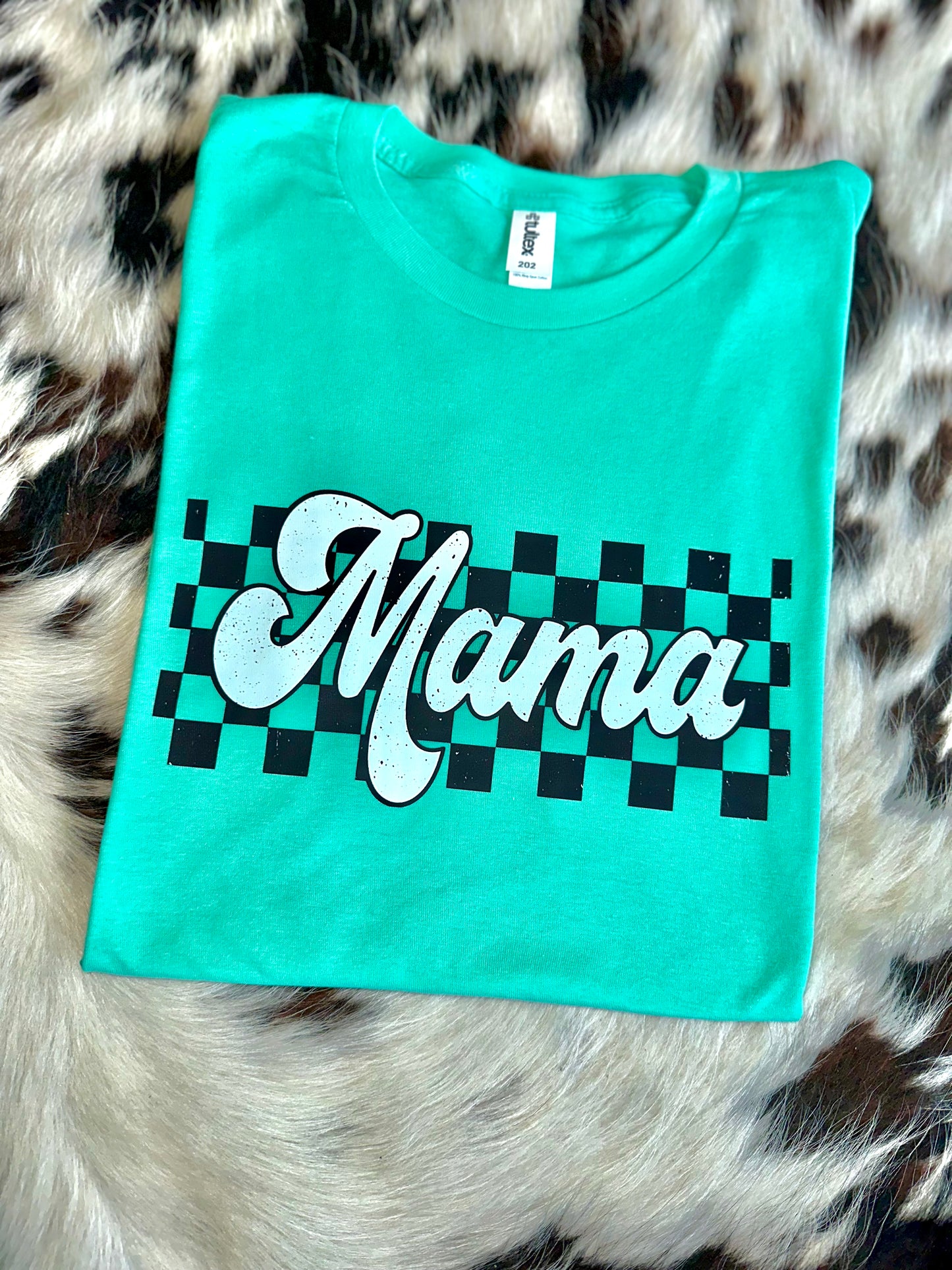 Checkered Mama Tee