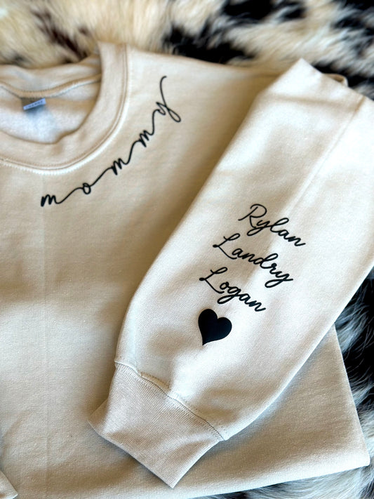 Custom Mama/Mommy Neckline Sweatshirt