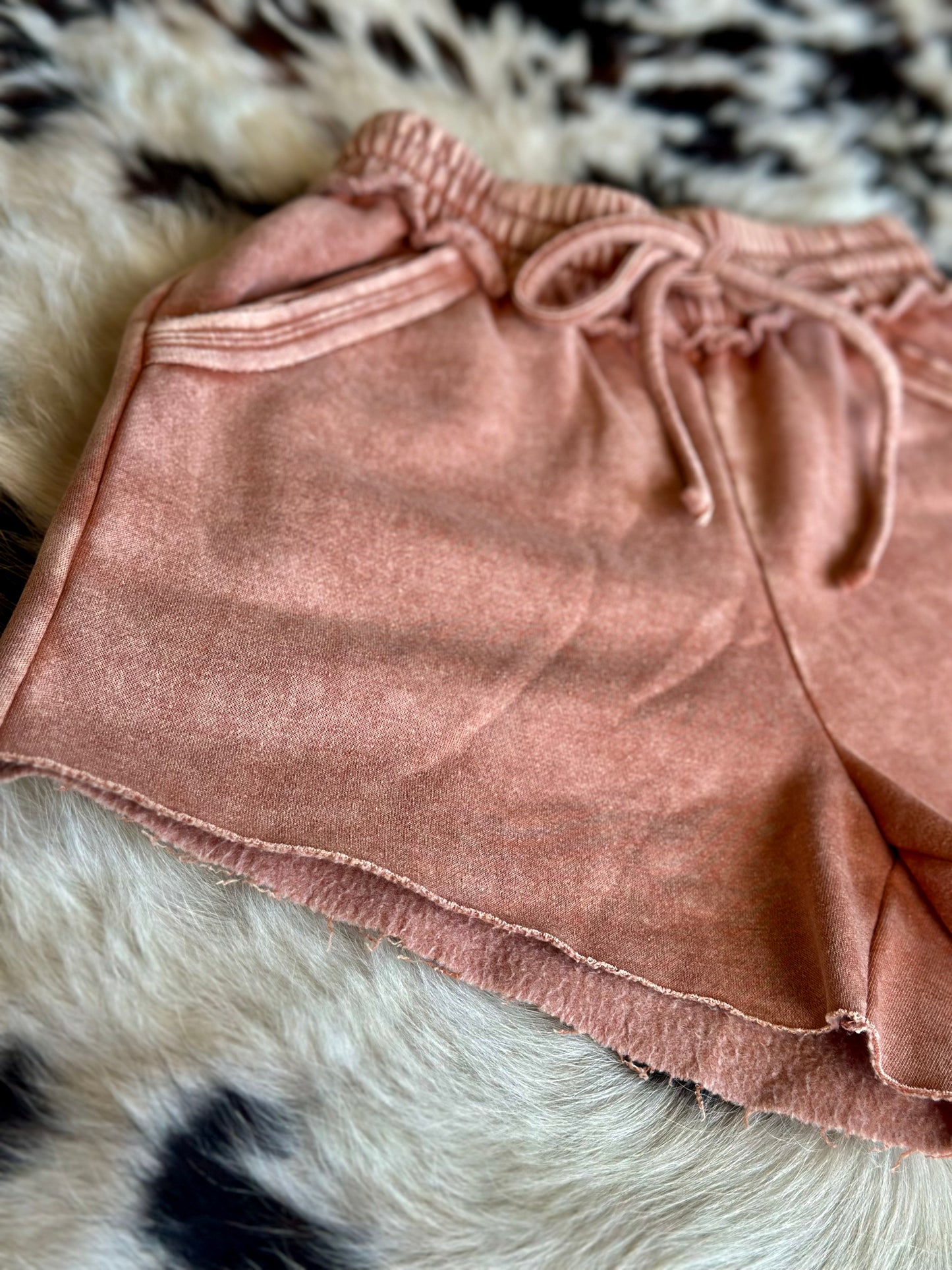 Rust Fleece Shorts