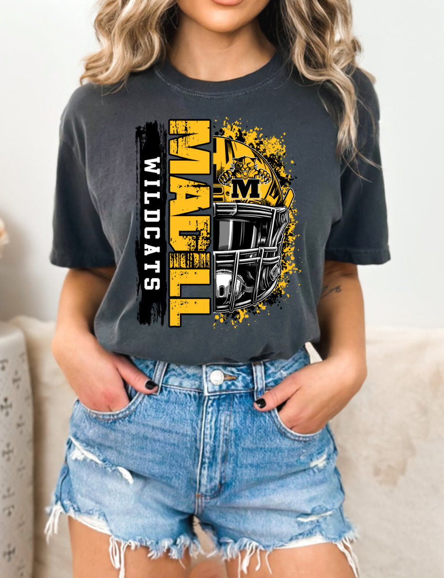 Madill Wildcats Football Helmet Tee