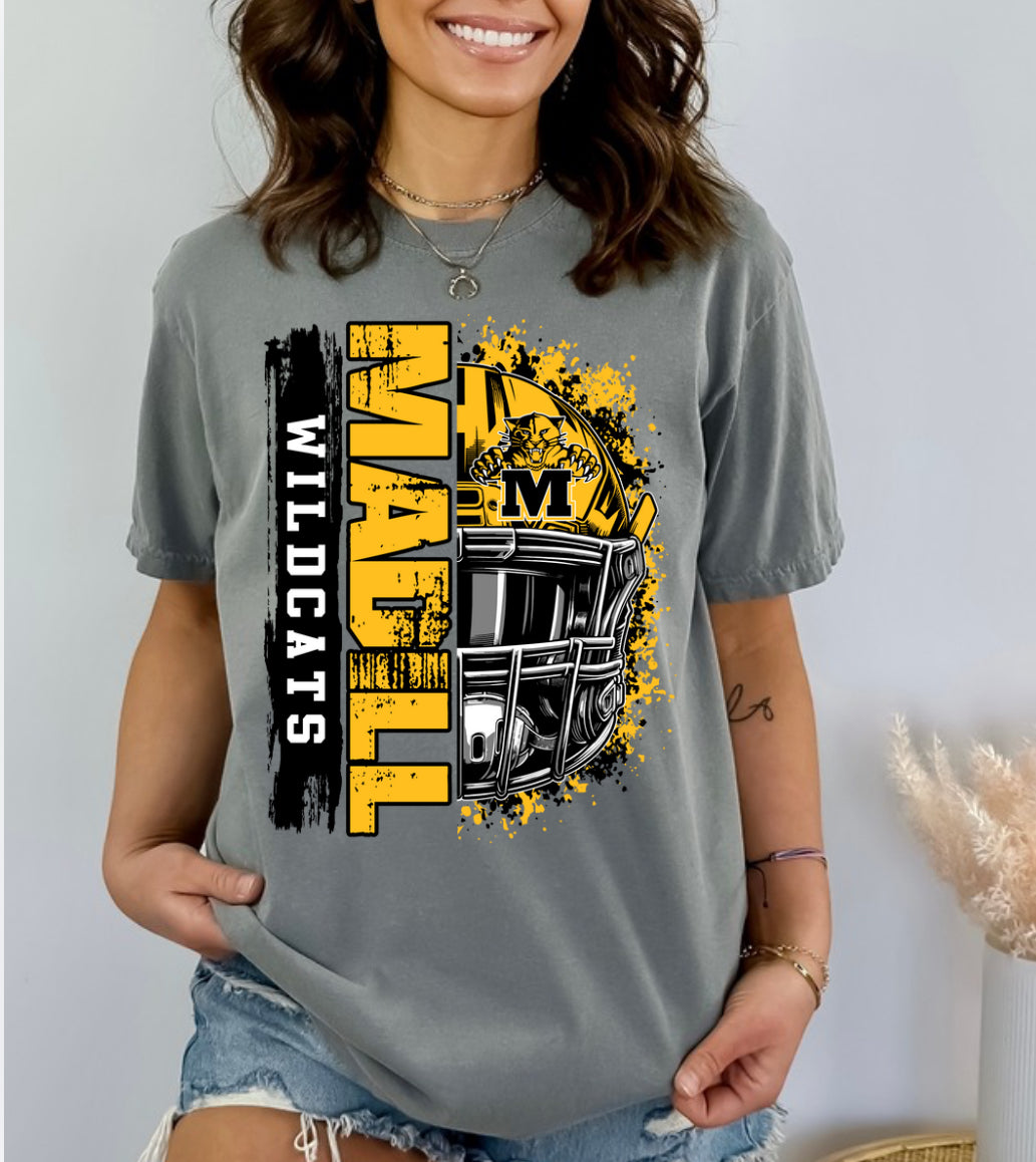 Madill Wildcats Football Helmet Tee