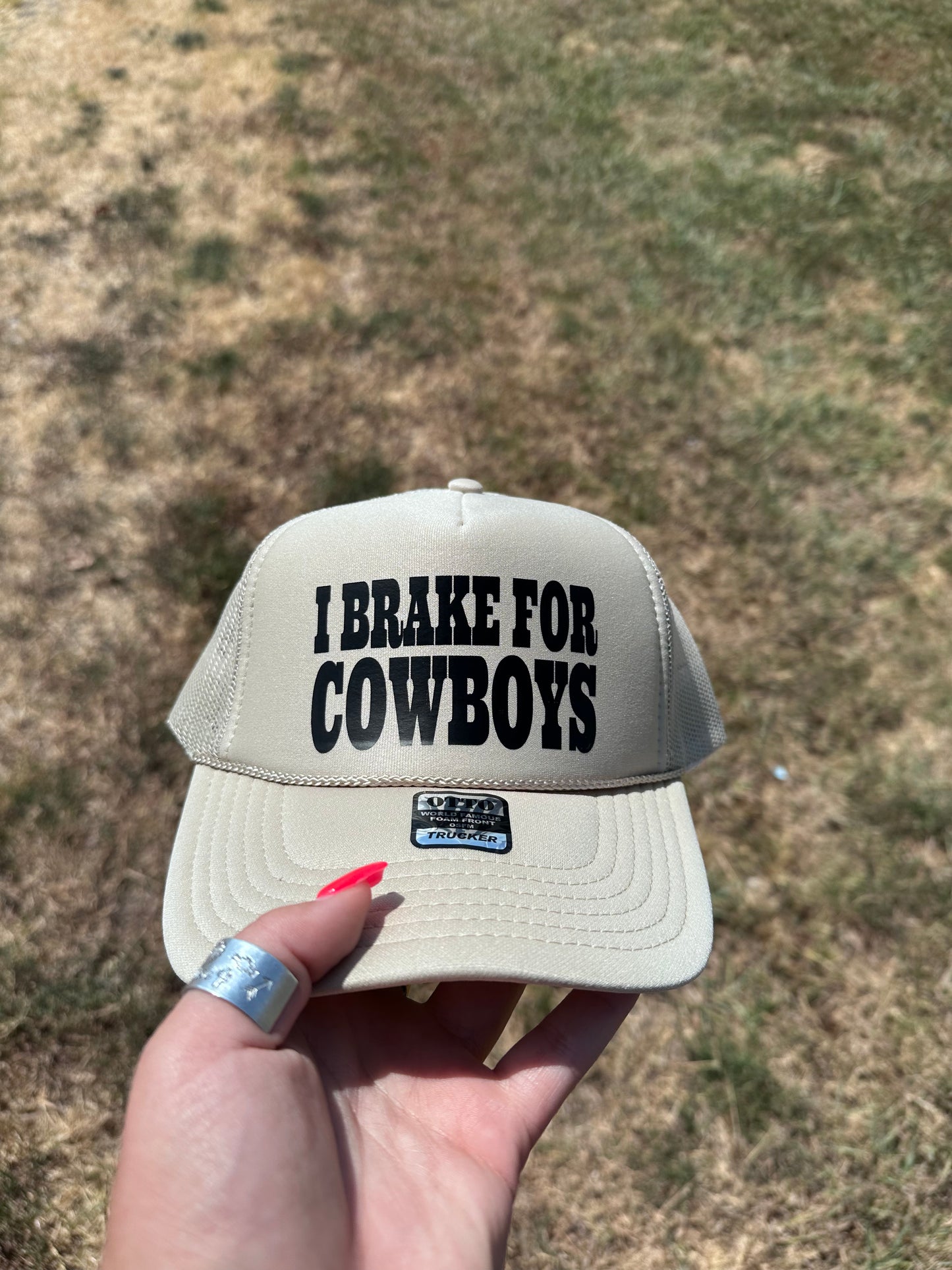 I Brake For Cowboys - Foam Trucker Hat