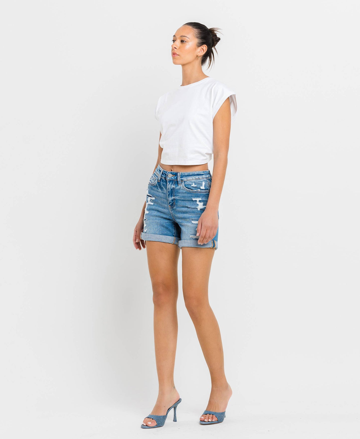 KAYLE HIGH RISE DOUBLE CUFF SHORTS