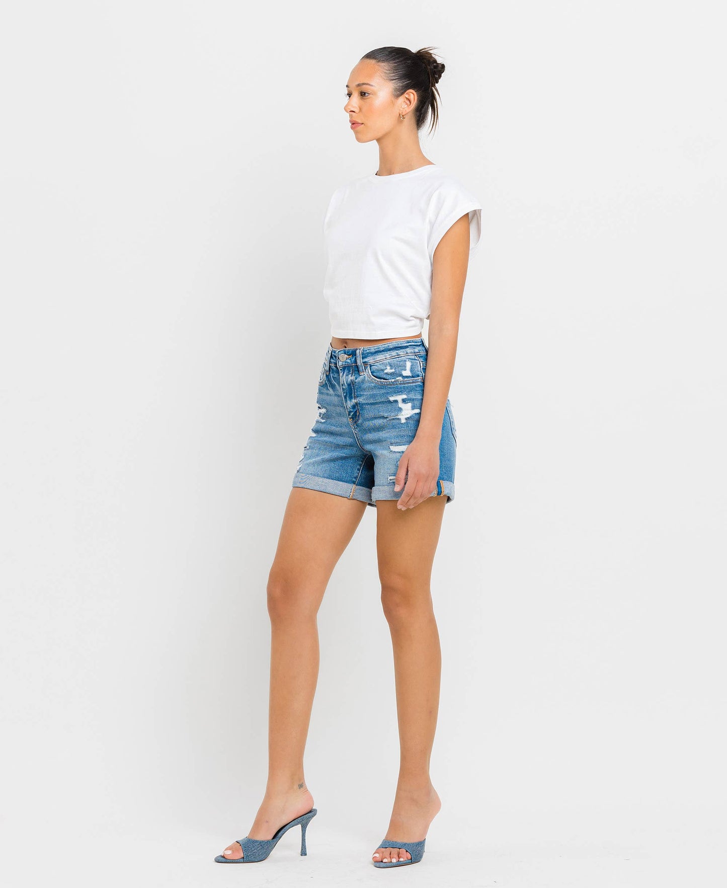 KAYLE HIGH RISE DOUBLE CUFF SHORTS