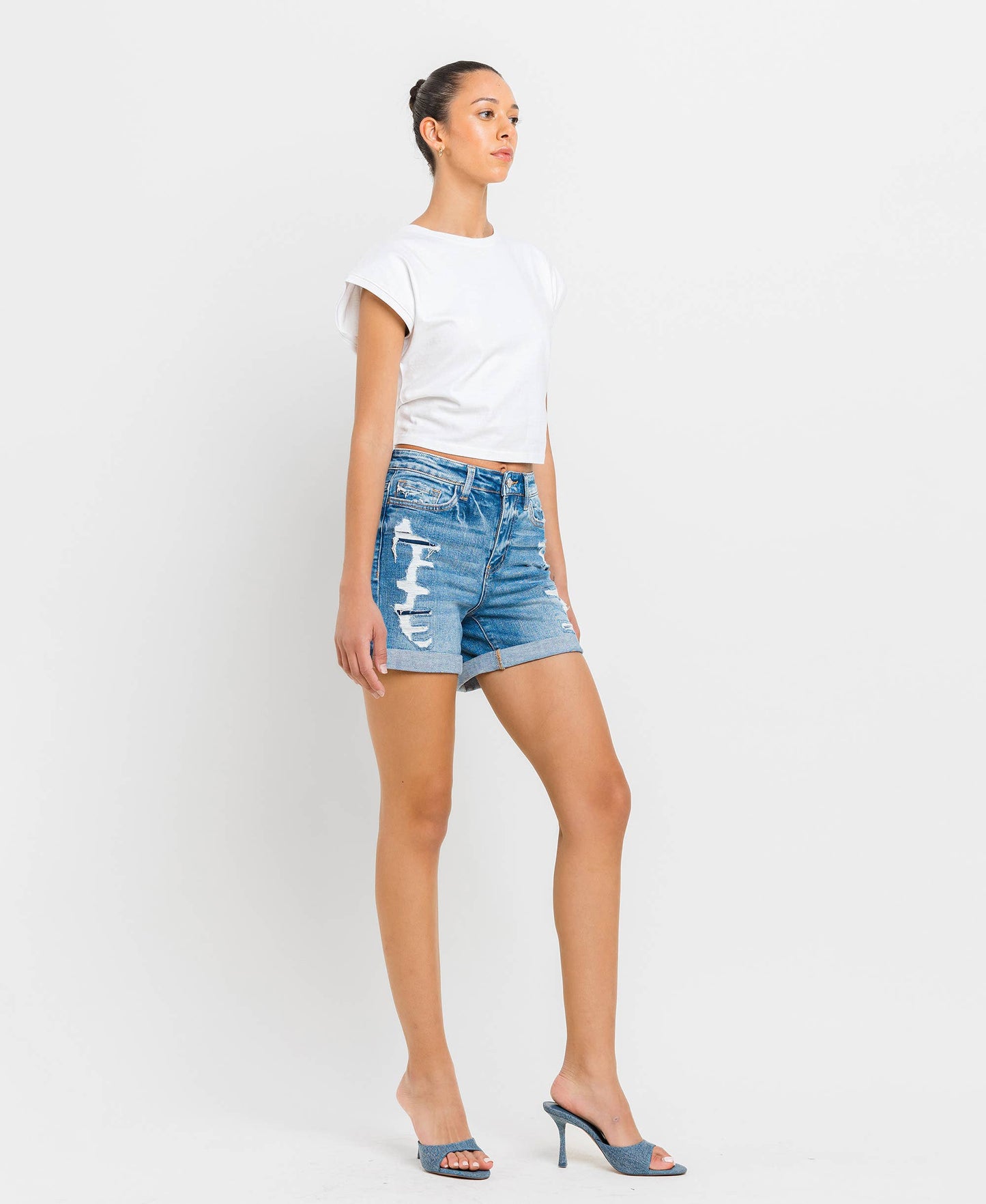 KAYLE HIGH RISE DOUBLE CUFF SHORTS