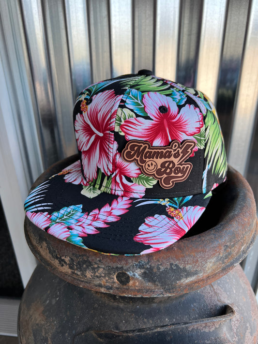 Kids Mama’s Boy Hat - black tropical